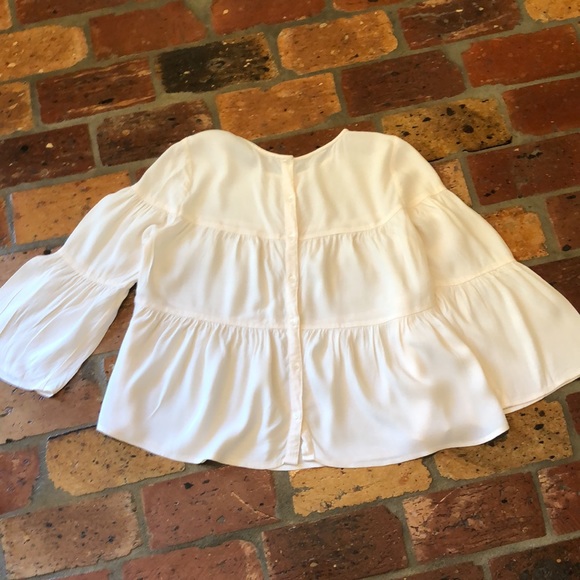 Madewell tiered button back bell sleeve boho top szS - Picture 8 of 14